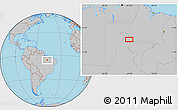 Gray Location Map of the area around 6° 7' 16" S, 47° 31' 29" W