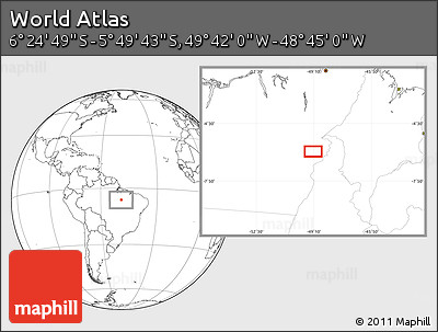 Blank Location Map of the Area around 6° 7' 16" S, 49° 13' 30" W