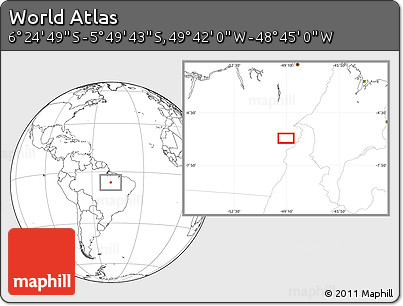 Blank Location Map of the Area around 6° 7' 16" S, 49° 13' 30" W