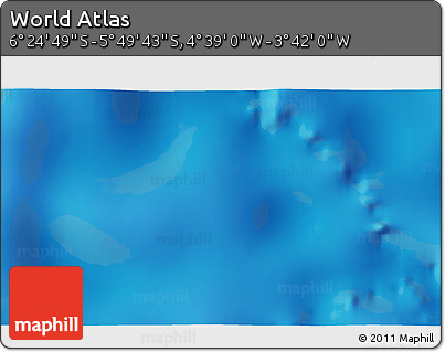 Shaded Relief 3D Map of the Area around 6° 7' 16" S, 4° 10' 30" W