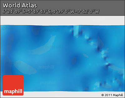 Shaded Relief 3D Map of the Area around 6° 7' 16" S, 4° 10' 30" W