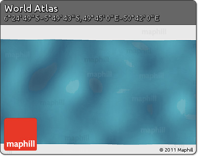 Satellite 3D Map of the Area around 6° 7' 16" S, 50° 13' 30" E
