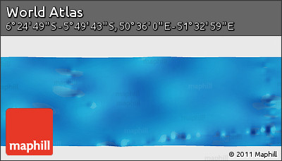 Physical Panoramic Map of the Area around 6° 7' 16" S, 51° 4' 30" E