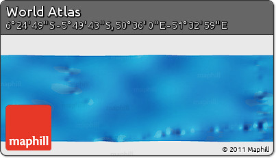 Physical Panoramic Map of the Area around 6° 7' 16" S, 51° 4' 30" E