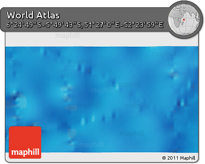 Physical 3D Map of the Area around 6° 7' 16" S, 51° 55' 29" E