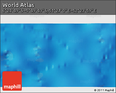 Physical 3D Map of the Area around 6° 7' 16" S, 51° 55' 29" E