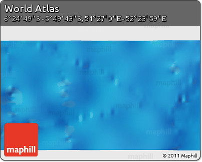 Physical 3D Map of the Area around 6° 7' 16" S, 51° 55' 29" E