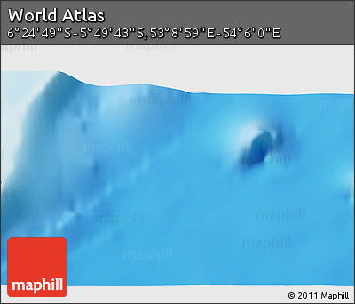 Physical 3D Map of the Area around 6° 7' 16" S, 53° 37' 30" E