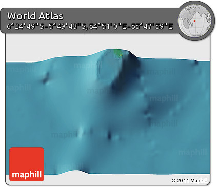 Satellite 3D Map of the Area around 6° 7' 16" S, 55° 19' 30" E