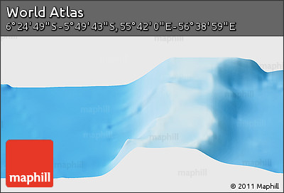 Physical Panoramic Map of the Area around 6° 7' 16" S, 56° 10' 29" E