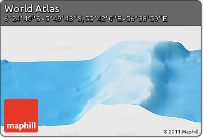 Physical Panoramic Map of the Area around 6° 7' 16" S, 56° 10' 29" E