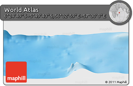 Physical Panoramic Map of the Area around 6° 7' 16" S, 57° 1' 29" E