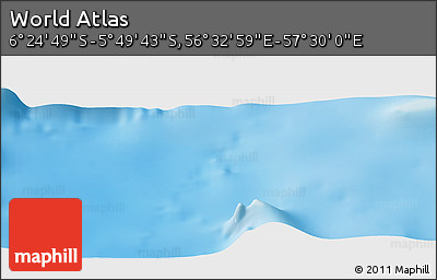 Physical Panoramic Map of the Area around 6° 7' 16" S, 57° 1' 29" E