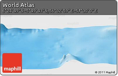 Physical Panoramic Map of the Area around 6° 7' 16" S, 57° 1' 29" E