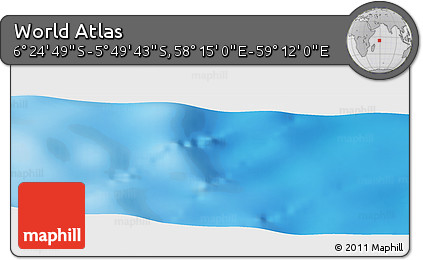 Physical Panoramic Map of the Area around 6° 7' 16" S, 58° 43' 30" E
