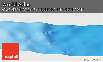 Physical Panoramic Map of the Area around 6° 7' 16" S, 58° 43' 30" E