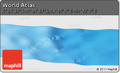 Physical Panoramic Map of the Area around 6° 7' 16" S, 58° 43' 30" E