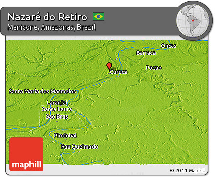 Physical Panoramic Map of Nazaré Do Retiro