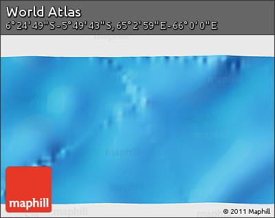 Physical 3D Map of the Area around 6° 7' 16" S, 65° 31' 30" E