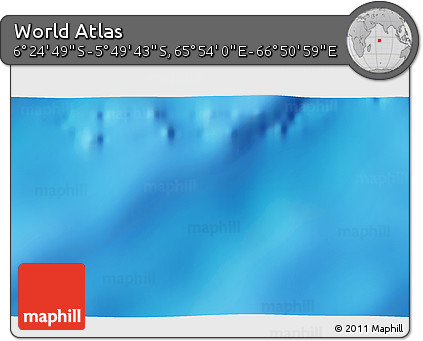 Physical 3D Map of the Area around 6° 7' 16" S, 66° 22' 30" E
