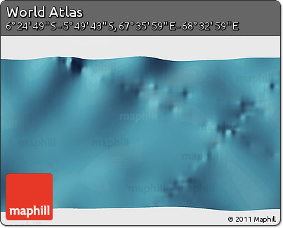 Satellite 3D Map of the Area around 6° 7' 16" S, 68° 4' 29" E