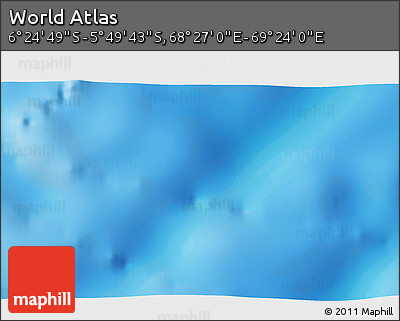 Physical 3D Map of the Area around 6° 7' 16" S, 68° 55' 30" E