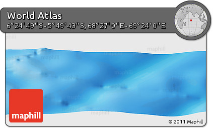 Physical Panoramic Map of the Area around 6° 7' 16" S, 68° 55' 30" E