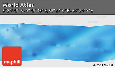 Physical Panoramic Map of the Area around 6° 7' 16" S, 68° 55' 30" E