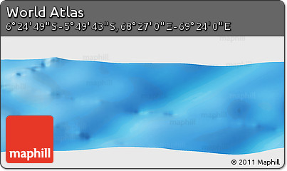Physical Panoramic Map of the Area around 6° 7' 16" S, 68° 55' 30" E