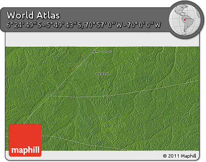 Satellite 3D Map of the Area around 6° 7' 16" S, 70° 28' 29" W