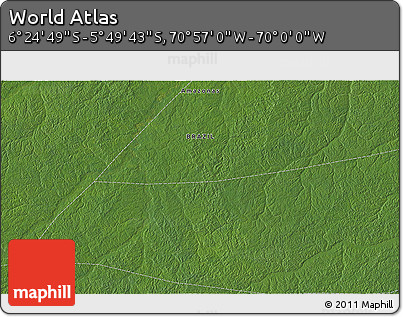 Satellite 3D Map of the Area around 6° 7' 16" S, 70° 28' 29" W
