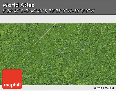 Satellite 3D Map of the Area around 6° 7' 16" S, 70° 28' 29" W