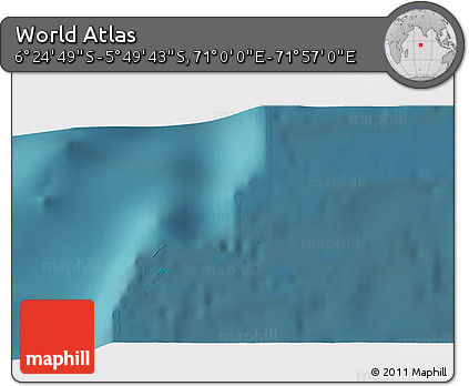 Satellite 3D Map of the Area around 6° 7' 16" S, 71° 28' 29" E