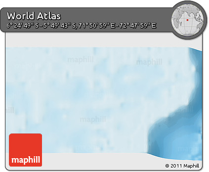 Shaded Relief 3D Map of the Area around 6° 7' 16" S, 72° 19' 29" E