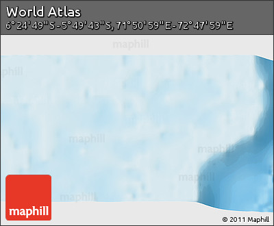 Shaded Relief 3D Map of the Area around 6° 7' 16" S, 72° 19' 29" E