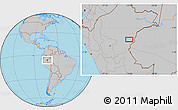 Gray Location Map of the area around 6° 7' 16" S, 73° 52' 30" W
