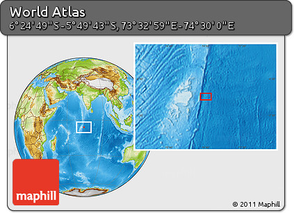 Physical Location Map of the Area around 6° 7' 16" S, 74° 1' 30" E
