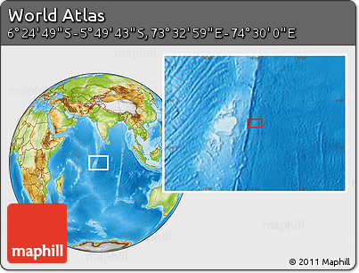 Physical Location Map of the Area around 6° 7' 16" S, 74° 1' 30" E