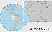 Gray Location Map of the area around 6° 7' 16" S, 74° 43' 29" W