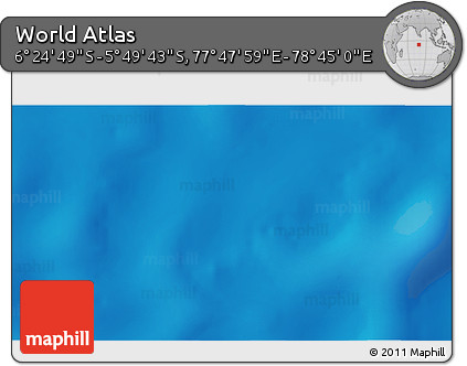Physical 3D Map of the Area around 6° 7' 16" S, 78° 16' 30" E