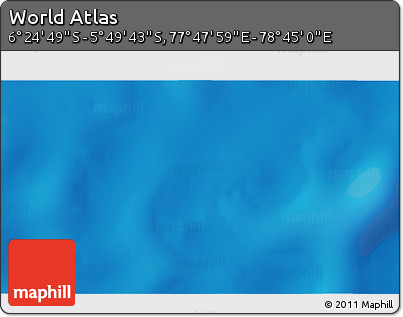 Physical 3D Map of the Area around 6° 7' 16" S, 78° 16' 30" E
