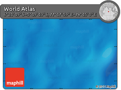 Physical Map of the Area around 6° 7' 16" S, 78° 16' 30" E