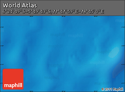 Physical Map of the Area around 6° 7' 16" S, 78° 16' 30" E