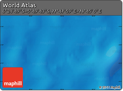 Physical Map of the Area around 6° 7' 16" S, 78° 16' 30" E