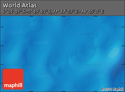 Shaded Relief Map of the Area around 6° 7' 16" S, 78° 16' 30" E