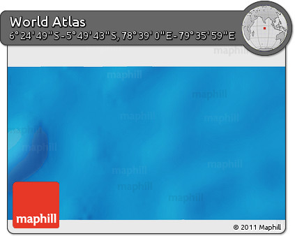 Physical 3D Map of the Area around 6° 7' 16" S, 79° 7' 30" E