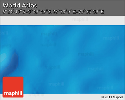 Physical 3D Map of the Area around 6° 7' 16" S, 79° 7' 30" E