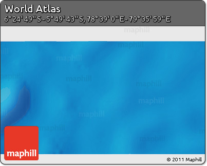 Physical 3D Map of the Area around 6° 7' 16" S, 79° 7' 30" E