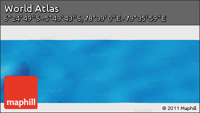 Physical Panoramic Map of the Area around 6° 7' 16" S, 79° 7' 30" E