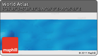 Physical Panoramic Map of the Area around 6° 7' 16" S, 79° 7' 30" E
